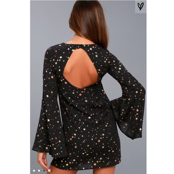 ⭐️ Lulu’s Shiny Rose Gold Star Dress ⭐️ - Picture 4 of 5